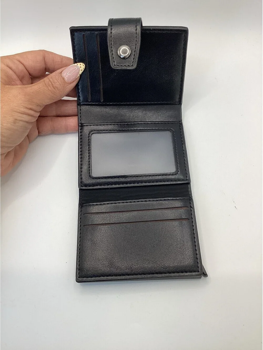Men Leather Wallet ID Card Holder Purse Trifold Clutch Zipper Coin Money Purse